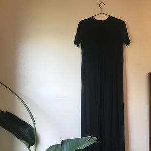 Long line black dress with slit